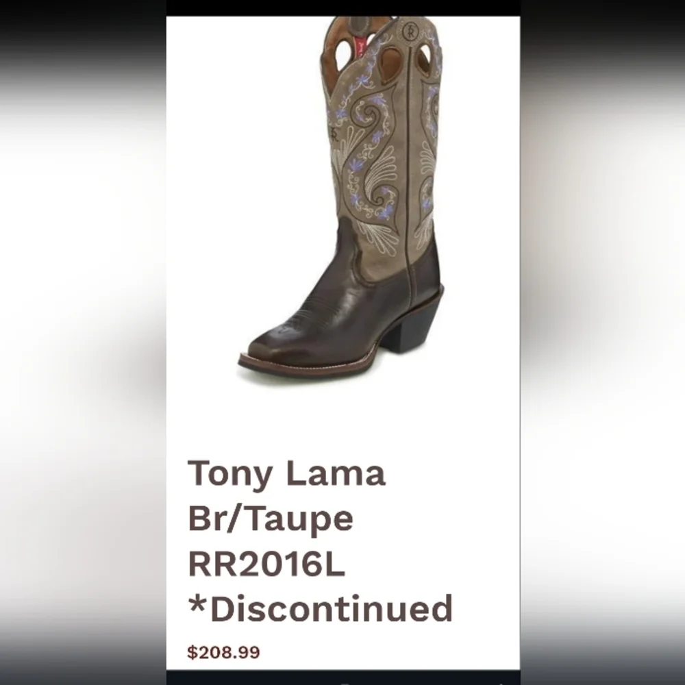 Tony Lama Deadstock Leather Purple Floral Tooled Western Cowboy Boot